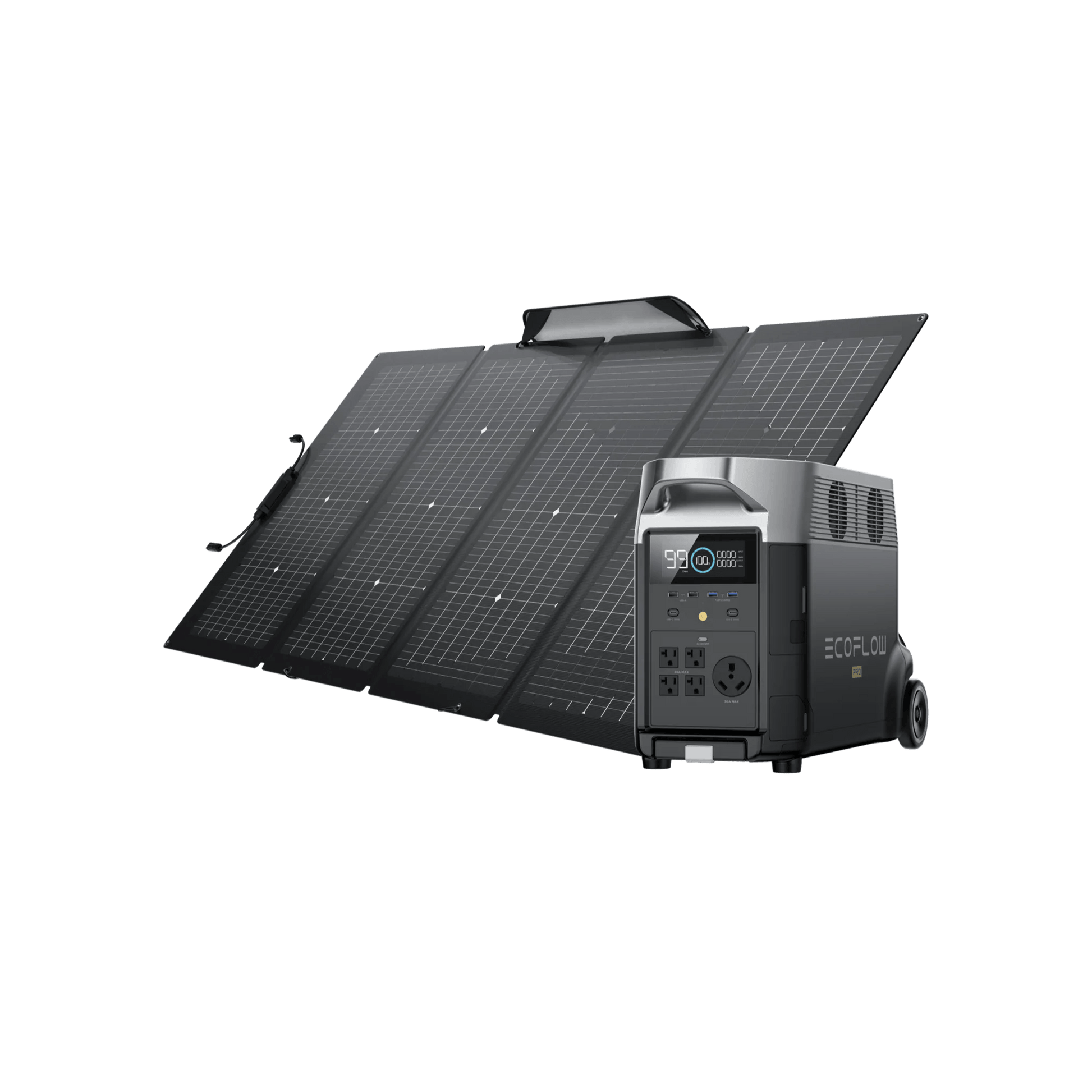 EcoFlow|DELTA MAX 2-6kWh + 220W Bifacial Portable Solar Panel Bundle-EcoPowerit