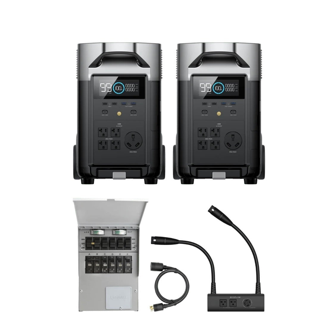 EcoFlow|2*DELTA PRO 3.6—25kWh| 3600W Power Station+Double Voltage Hub Bundle-EcoPowerit
