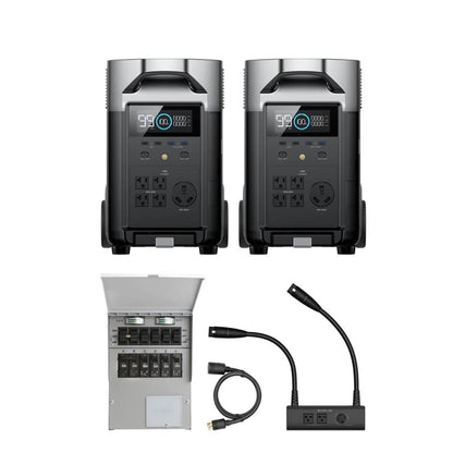 EcoFlow|2*DELTA PRO 3.6—25kWh| 3600W Power Station+Double Voltage Hub Bundle-EcoPowerit
