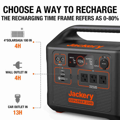 Jackery| Explorer 1500 Capacity 1534Wh + 100W SolarSaga Panel Solar Generator - EcoPowerit