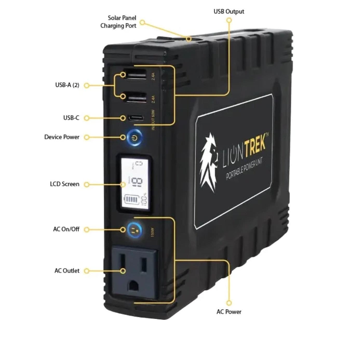 Lion Energy| Trek LiFePO4, 99.9Wh, 150W AC Portable Solar Generator Kit-EcoPowerit