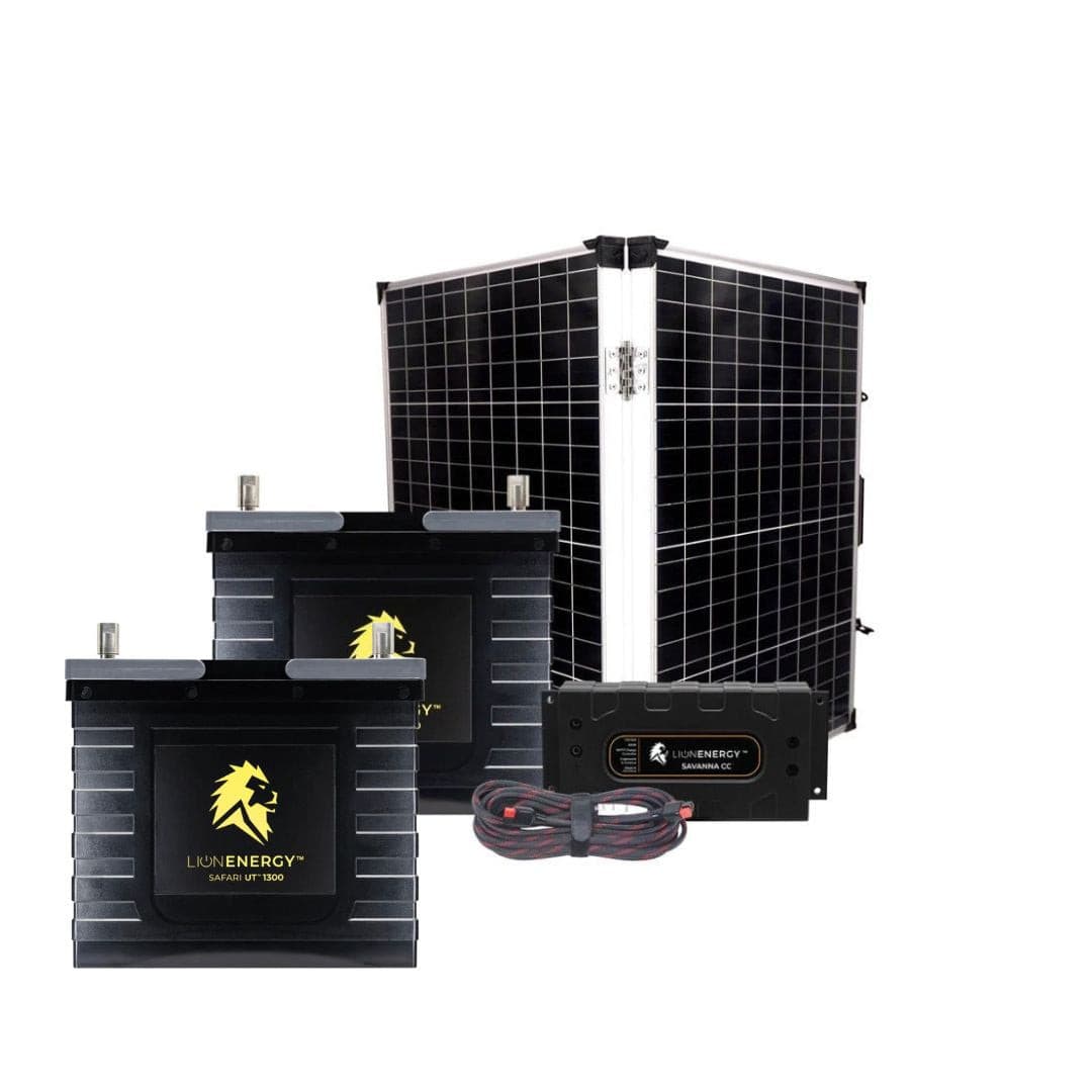 Lion Energy|2*Safari UT 1300/ 12V 210Ah LiFePO4 Solar Power System Bundle-EcoPowerit