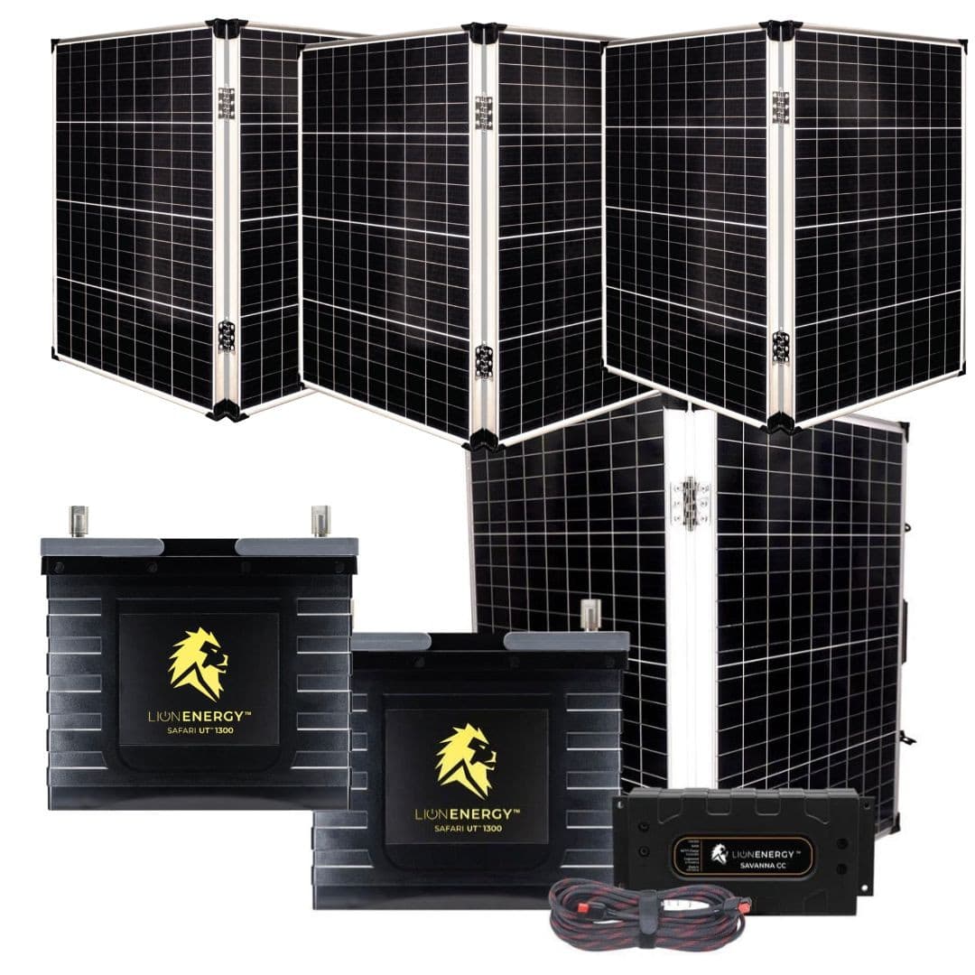 Lion Energy|2*Safari UT 1300/ 12V 210Ah LiFePO4 Solar Power System Bundle-EcoPowerit