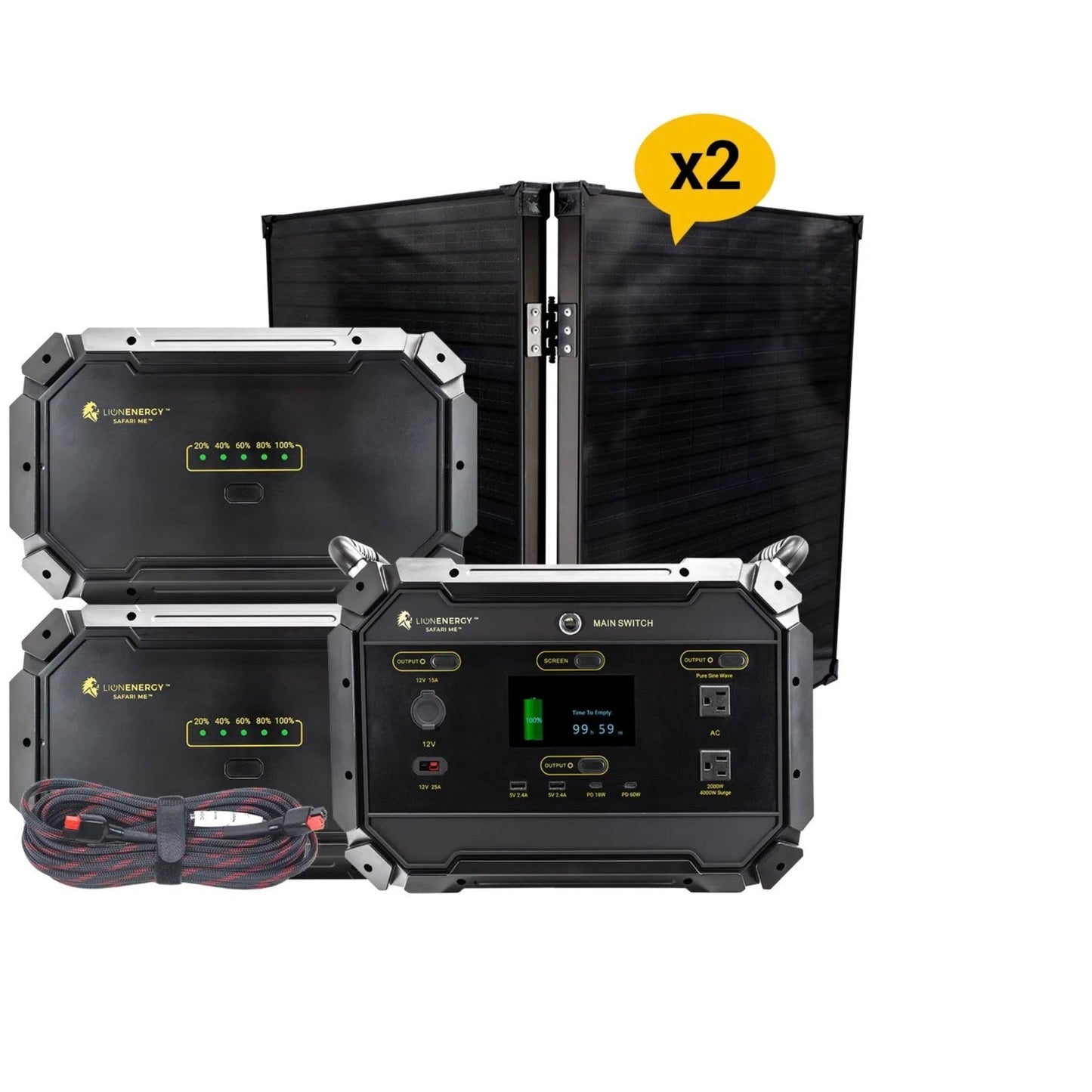 Lion Energy|Safari ME+2 XP Portable Power Station Bundle-EcoPowerit